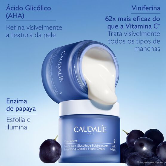 Creme Noturno Caudalie com &Aacute;cido Glic&oacute;lico Vinoperfect